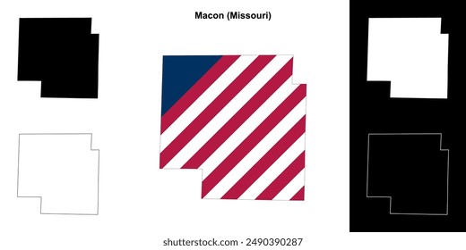 Macon County (Missouri) outline map set