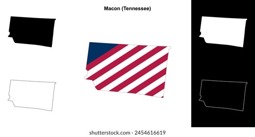 Macon County (Tennessee) outline map set