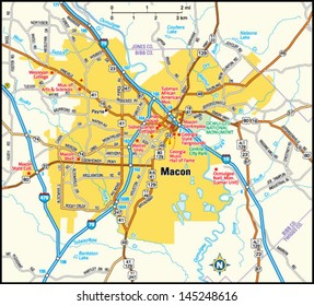 Macon, Georgia area map