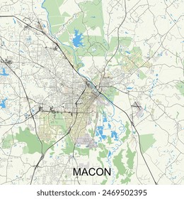 Macon, Georgia, United States map poster art