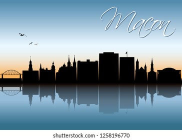 Macon skyline - Georgia, United States of America, USA - vector illustration