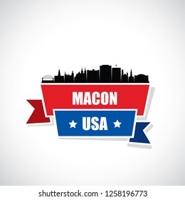 Macon skyline - Georgia, United States of America, USA - vector illustration