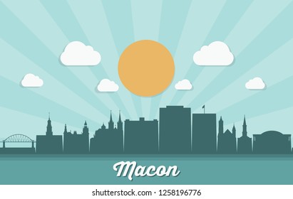 Macon skyline - Georgia, United States of America, USA - vector illustration