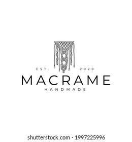 Macrame Bohemian Knot Rustic Drawing Logo Vector Illustration Template Icon Design
