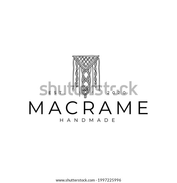 Macrame Bohemian Knot Rustic Drawing Logo Vector\
Illustration Template Icon\
Design