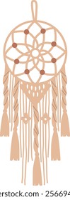 Macrame dream catcher decoration vector illustration
