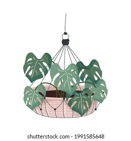 macrame hanger pink decorative icon