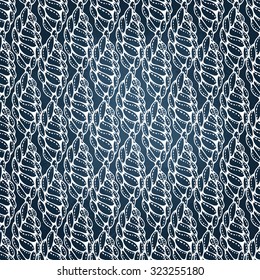 Macrame seamless pattern made of ropes. Vector endless textile background isolated on black. Chalk drawing over blackboard.