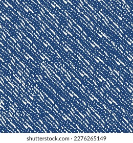 Macrame Tie Dye Seamless Pattern. Ink Geometric Art Print. Indigo Blue and Beige Contemporary Watercolor Japan Design. Geometric Monochrome Striped Textile Imitation. Shibory Minimalism Background.