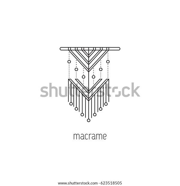 Macrame Vector Thin Line Icon Form Stock Vector (Royalty Free ...