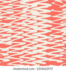 Macrame Zigzag Tie Dye Seamless Pattern. Geometric Monochrome Chevron Imitation. Shibory Triangle Minimalistic Background. Herringbone Ink Japan Design  Geometric Wave Art Print. Rose Red and Beige