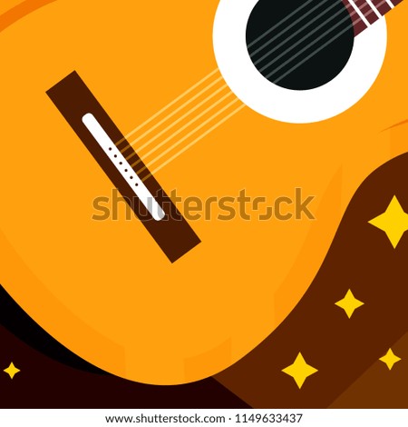 Macro art of realistic classical or acoustic guitar, vector stock 