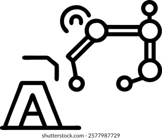 Macro close up of AI powered assembly line components with copy space concept as A macro close up of AI powered assembly line components highlighting the intricate details and adva