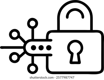 Macro close up of secure digital locks and keys with copy space concept as A macro close up of secure digital locks and keys on a high tech device highlighting the role of digital