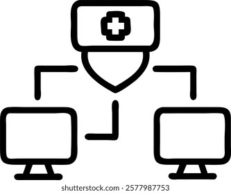 Macro close up of tech savvy healthcare IT specialist configuring secure network with copy space concept as A macro close up of a tech savvy healthcare IT specialist configuring a