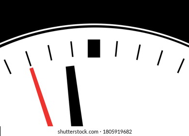 macro closeup watch hands midnight deadline countdown schedule vector illustration.