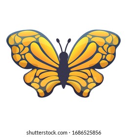 Icono de mariposa de dibujo de macro. Dibujo de un icono vectorial de mariposa para diseño web aislado en fondo blanco