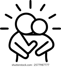 Macro of Family Hug with Sunlight Filtering Through concept as A close up image capturing a family embracing with sunlight filtering through their arms creating a warm glow. The ph