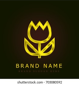Macro golden metallic logo