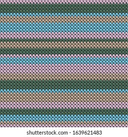 Macro horizontal stripes christmas knit geometric seamless pattern. Jacquard hosiery textile print. Classic warm seamless knitted pattern. Fabric canvas illustration.