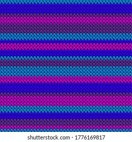 Macro horizontal stripes knit texture geometric vector seamless. Fair isle sweater knitwear fabric print. Norwegian style seamless knitted pattern. Christmas spirit backdrop.