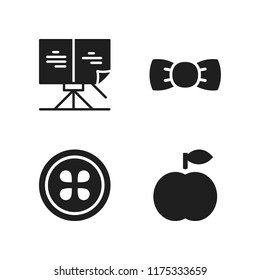 macro icon. 4 macro vector icons set. sheet music, bow tie and citrus icons for web and design about macro theme
