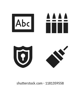 macro icon. 4 macro vector icons set. blackboard, bullets and keyhole icons for web and design about macro theme