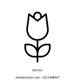 macro icon. Line Art Style Design Isolated On White Background