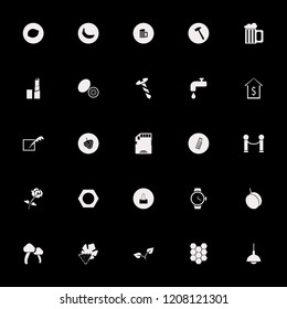 macro icon. macro vector icons set honeycombs, watch, banana and rose