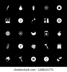 macro icon. macro vector icons set banana, pen ink, butterflies and salt shaker