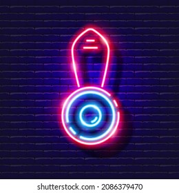 Lente de macro para el icono del neón del teléfono de la cámara. Concepto fotográfico y de vídeo. Ilustración vectorial de un cartel de diseño, sitio web, decoración, tienda online