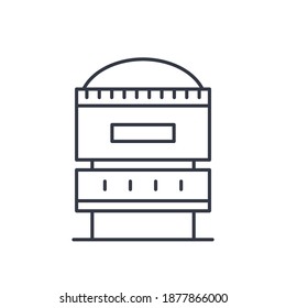Icono de lente de macro, ilustración lineal aislada, vector de línea delgada, signo de diseño web, símbolo de concepto de contorno con trazo editable sobre fondo blanco.