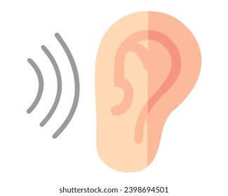 Macro and Micro listening with ear and sound wave and audio wave for listening with ear, Sound Hearing Ability Problem. Audio and Listening Capacity with ear and sound wave. Hearing with Ear and Music