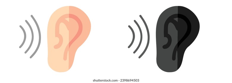 Macro and Micro listening with ear and sound wave and audio wave for listening with ear, Sound Hearing Ability Problem. Audio and Listening Capacity with ear and sound wave. Hearing with Ear and Music