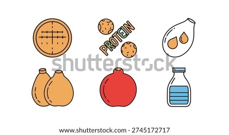 Macro Nutrients Line shape color design