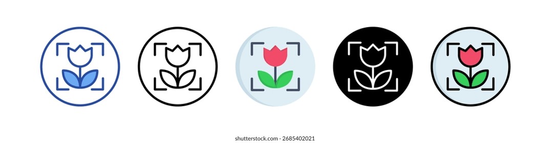 Macro Photo Icon Multi Style Vector Illustration