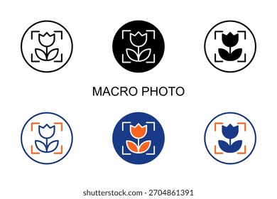 Icono de la foto macro Multi Style Ilustración vectorial