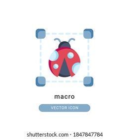 macro photo icon vector illustration. macro photo icon flat design.