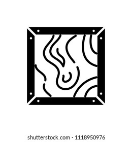 Macro shooting painting black icon concept. Macro shooting painting flat  vector symbol, sign, illustration.