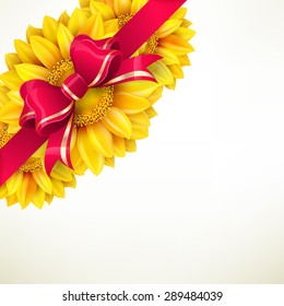 Macro SunFlower Background with bokeh. EPS 10 vector file included