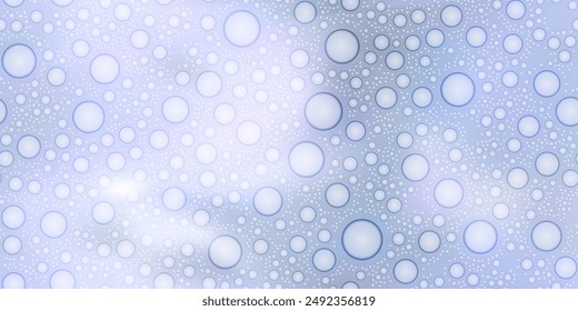 Macro textura de gel con burbujas de aire como patrón inconsútil. Ilustración al microscopio de suero liposómico o tónico micelar para el cuidado de la piel con líquido de dos fases. Vector bg