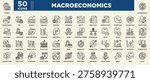 Macroeconomics Icon Sheet Line Black