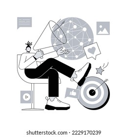 Macromarketing abstract concept vector illustration. Social influence, global marketing strategy, consumer behavior, market regulation system reseach, social responsibility abstract metaphor.