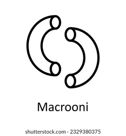 Ilustración de diseño de iconos del contorno del vector de Macrooni. Símbolo de comida y bebida sobre fondo blanco archivo EPS 10 