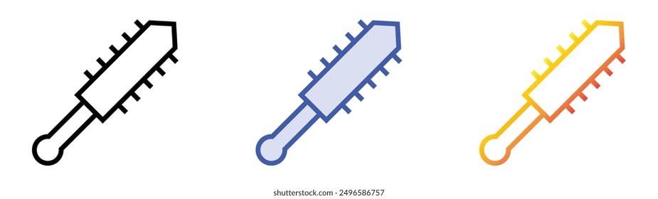 macuahuitl icon. Linear, Blue Fill and Gradient Style Design Isolated On White Background