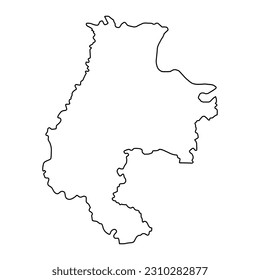Mapa del distrito de Macva, distrito administrativo de Serbia. Ilustración vectorial.