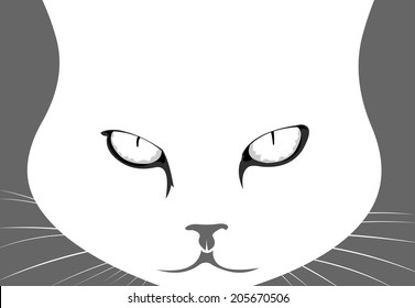 Mad angry cat concept. Easy editable layered vector illustration.