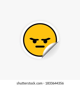 Mad or angry emoji sticker. Mood. Emotion. Vector EPS 10. Isolated on white background