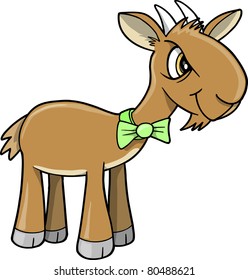 Mad Angry Grumpy Old Goat Vector Illustration