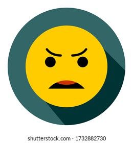 Mad angry icon. Social media emoticon